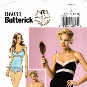 Butterick B6031 Sewing Pattern - Size 14 Thru 22 - Misses&#39; Lingerie Camisole, Slip and Panties - UNCUT - McCall&#39;s Patterns