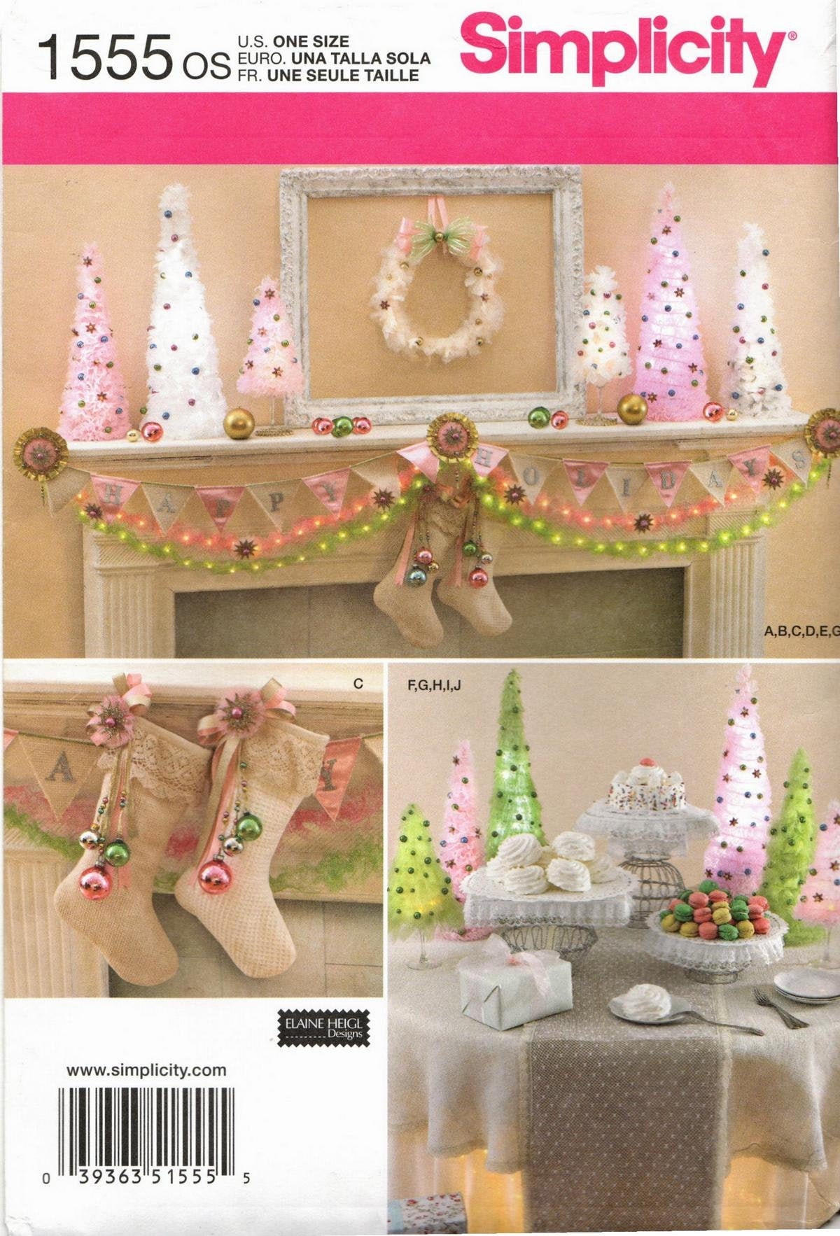 Simplicity 1555 Sewing Pattern - Elaine Heigl - Christmas