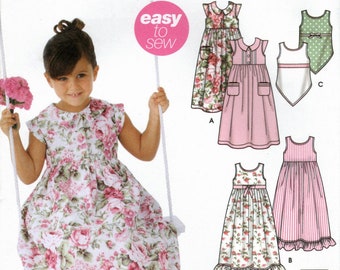 Sz 3 Thru 8 - Simplicity Easy-to-Sew Pattern 5226 - Child's Slip Dress Neckline Variations, Top, Pants and Shorts - Simplicity Pattern