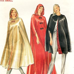 May include: A sewing pattern for three different capes. The capes are in beige, red, and black. The pattern is from Butterick and the pattern number is 3361. The size is small.