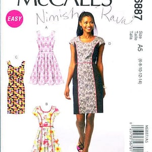 McCall&#39;s M6887 Sewing Pattern - Size 6 Thru 14 - Misses&#39; Lined, Fitted, Open Back, Skirt Variation Dresses - McCall&#39;s Pattern - Uncut