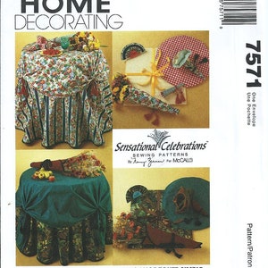 7571 - eleganza facile sensazionale celebrazioni - tovaglie - tovaglioli e titolare - Cornucopa - tovagliolo Press - posto Card Fan di McCall UNCUT