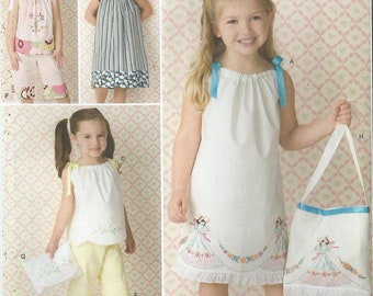 Sz 3 Thru 8 - Simplicity Sewing Pattern 2391 - Child's/Girls' Pillowcase Summer Dress, Top, Pants and Bag - Simplicity Pattern