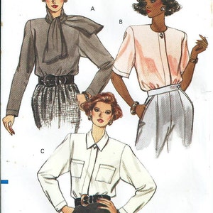 Sz 12 Thru 16 - Vogue Sewing Pattern 7861 - Misses&#39; Very Easy Career Blouses in Three Styles, Sleeves and Neckline Variations