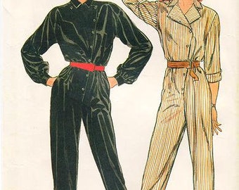 Butterick 6093 Sewing Pattern - Size 10 - Misses' Tapered Jumpsuit has Asymmetrical Closure, Blouson Bodice, Side Pockets - Fast & Easy