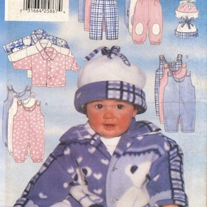Sz - Nbn Thru Med - Butterick Baby Sewing Pattern 5092 - Infants' Winter Ware, Giacca, Tuta, Pantaloni & Cappello - Modello Butterick