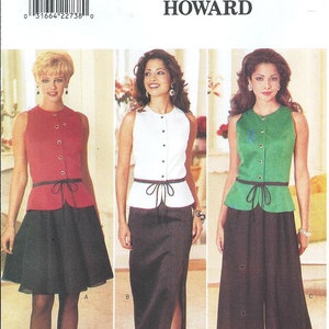 Sz  18 Thru 22 - Jessica Howard - Butterick 4295 - Misses' Plus Size Petite Evening Wear - Lined Top, Skirt, and Flared Pants - Butterick