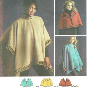 Sz Xsl Thru Med - Simplicity Sewing Pattern 4358 - Misses&#39; Fleece Capelets and Poncho, Neck & Trim Variations - Simplicity Pattern