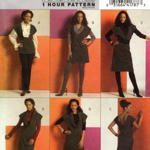 Sz Lrg Thru Xlg - Vtg Butterick fast & Easy Pattern B5100 - Misses&#39; Fashion Express Tunika in 2 Längen, Kleid und Gürtel - Butterick Muster