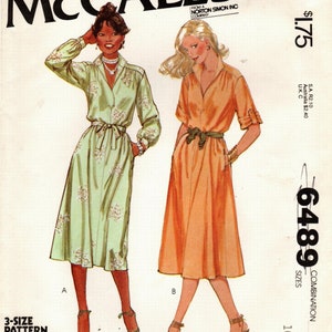 Sz 10 Thru 14 VTG McCall&#39;s Sewing Pattern 6489 - Misses&#39; Shirt-Dress with Sleeve Variations - McCall&#39;s Pattern