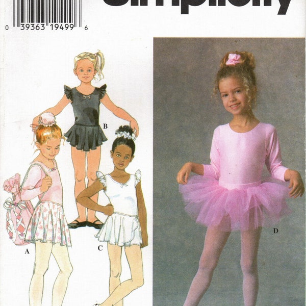 Sz 3 Thru 6 - Simplicity Pattern 7351 - Child's Ballerina Ballet Leotard Dance Costume, Skirt, Tutu & Hair Accessories - Simplicity Pattern