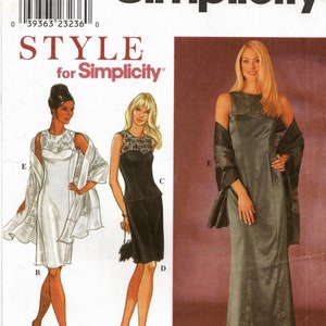 Sz - 6 Thru 16- Simplicity STYLE Pattern 8840 - Misses&#39; Formal or Semi-Formal Coctail Dress in Two Styles and Wrap - Simplicity Pattern