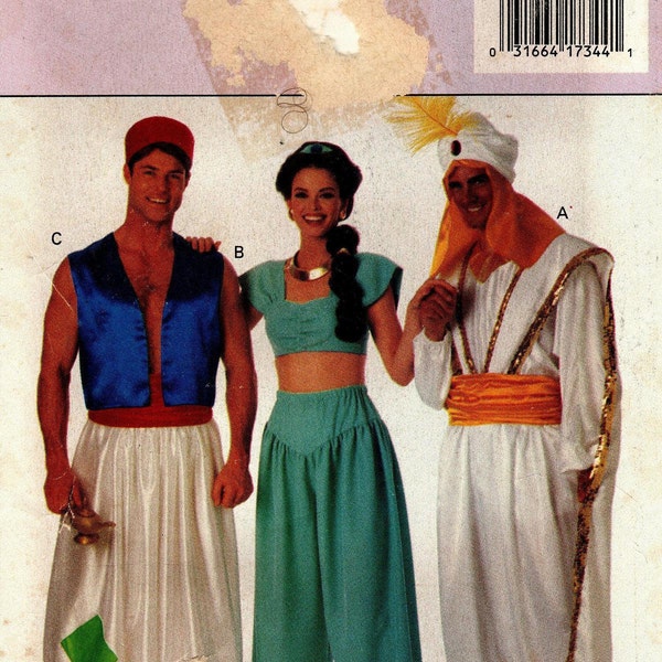 Sz - XS Thru Xlg - VTG 1993 - Butterick 3048 - Adult Men's/Misses' Costume, Aladdin, Belly Dancer, Arabian Knight - Butterick Pattern