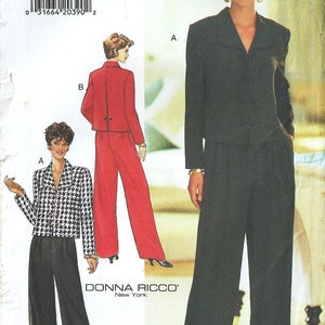 Sz 6 Thru 10 - Vintage Butterick 3723 Pattern - Misses&#39; Front Button and Pleated Back Top and Pants - Fast and Easy - Donna Ricco Designer