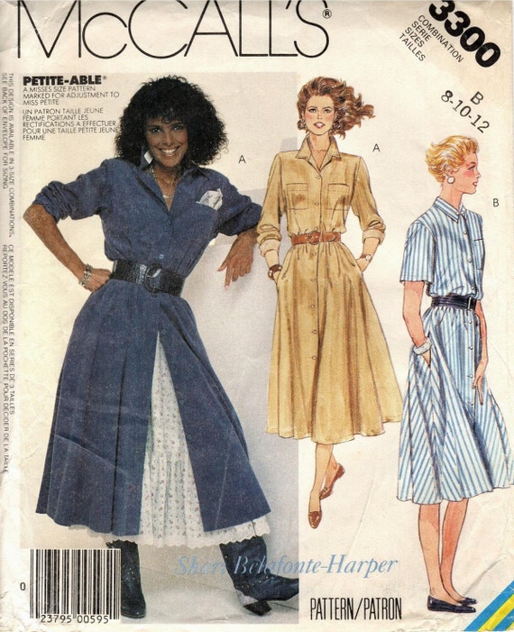 Sz- 8 Thru 12 Mccall's VTG Sewing Pattern 3300 - Misses' Dress in Two  Lengths and Petticoat by Shan Belafonte-harper- Mccall's Pattern - Etsy