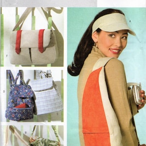 One Sz - Butterick B4147 Sewing Pattern - Butterick Adjustable Visor and Utility Bags - Butterick Pattern