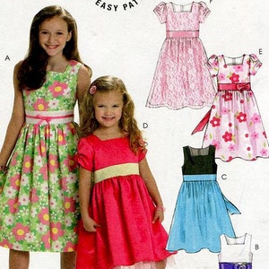 Sz 3 Thru 6 McCall's Pattern M6020 Children's and Girls' Lined Dresses, and Sheer Overdress Six Great Looks McCall's Pattern image 2