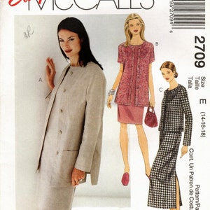 Sz 14 thru 18 - McCall&#39;s Pattern 2709- Misses&#39;/Miss Petite Unlined Jacket In Two Lengths and Dress In Two Lengths - McCall&#39;s Pattern
