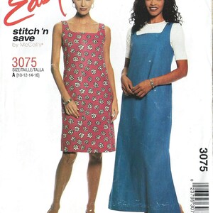 McCall&#39;s 3075 Sewing Pattern - Size 10 Thru 16 - McCall&#39;s Stitch &#39;N Save - Misses&#39; Petite Dress or Jumper in Two Lengths - McCall&#39;s Pattern