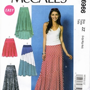 Sz Lrg Thru Xxl - McCall&#39;s M6966 Sewing Pattern - Misses&#39; Yoke Skirts 5 Styles Length Variations - McCall&#39;s Pattern