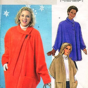 Butterick B4363 – Feminino folgado, gola variada, manga comprida com punhos envoltórios – rápido e fácil