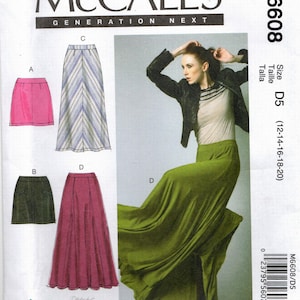 Sz 12 Thru 20 - McCalls M6608 Misses&#39; Skirts in Two Styles Self-Lined Yoked Skirt - McCall&#39;s Pattern