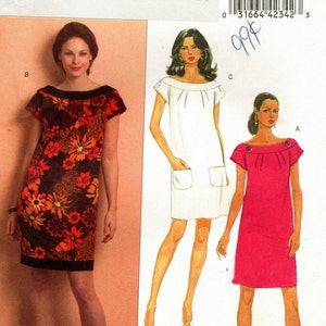Sz  6 Thru 12 - Butterick Pattern B5210 - Misses&#39; Fast & Easy Chemise Style Dress in Three Great Looks - Butterick Pattern
