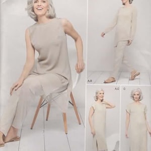 Simplicity 8607 Sewing Pattern - Misses' Slim Pull-on Pants Dress and Tunic - Size XxS Thru XXL