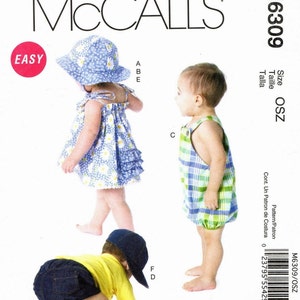 McCall&#39;s M6309 Schnittmuster - Einheitsgröße Kleid, Höschen, Einteiler, Überhose und Hut Variationen - McCall&#39;s Schnittmuster