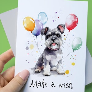 Schnauzer birthday card, Schnauzer greeting card, happy birthday greeting card, Dog lover, Schnauzer Card