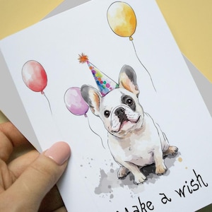 Bulldogge Geburtstagskarte, Bulldogge Grußkarte, alles Gute zum Geburtstag Grußkarte, Hundeliebhaber, Bulldogge Karte, Frenchie Hund, Französische Bulldogge