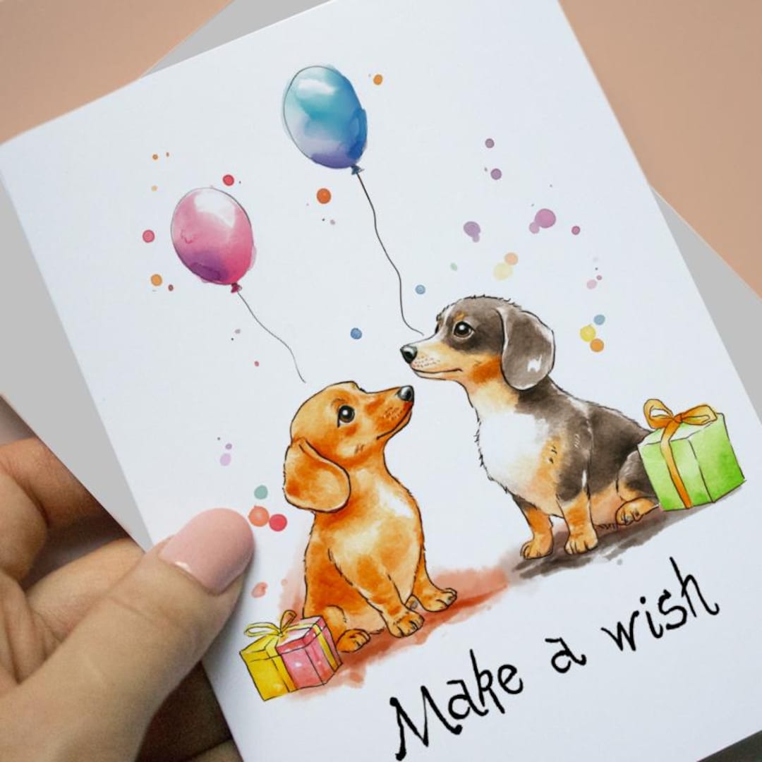 Dachshund Birthday Card, Dog Lover Greeting Card - Etsy