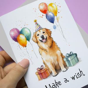 Golden Retriever birthday card, Golden Retriever greeting card, happy birthday greeting card, Dog lover, Golden Retriever Fan