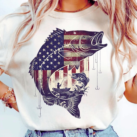 Bass-ically Unstoppable Fishing Shirt, Patriotic Bass Fisherman Tee, Funny American Flag Fishing T-Shirt Gift for Men