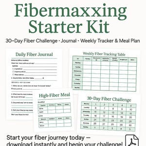 Fibermaxxing Starter Kit | 30-day Fiber Challenge, Journal, Weekly ...