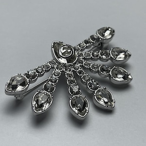 Vintage Designer Silver Gucci Brooch With Stones Good Condition
