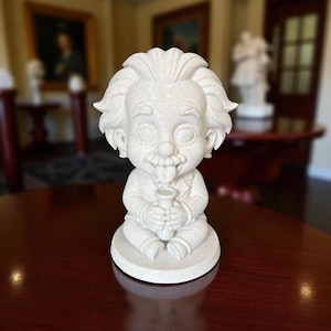 3D Printed Baby Einstein Bust: Nerdy Science Decor, Geeky Art Toy