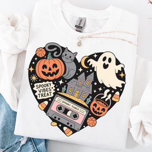 Retro Halloween Png , Cute Ghost PNG, Spooky vibes png, Halloween Png,Cute Halloween PNG, Spooky Season Png popular now, Retro Halloween PNG