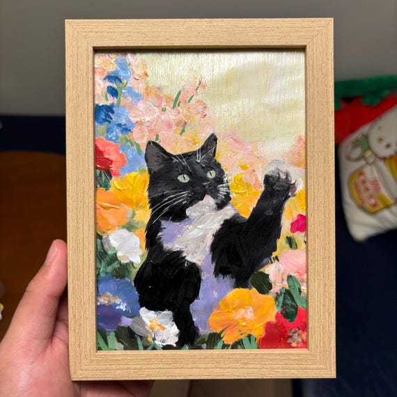 Custom Pet Portrait from Photo, 100% Handmade Acrylic, Oil or Watercolor Dog & Cat Portrait, Personalized Pet Memorial Wall Art