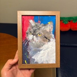 Custom Pet Portrait from Photo, 100% Handmade Acrylic, Oil or Watercolor Dog & Cat Portrait, Personalized Pet Memorial Wall Art