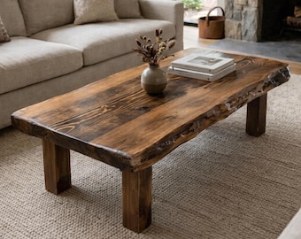 Farmhouse Coffee Table, Handmade Rustic Solid Wood Furniture, Reclaimed Living Room Decor