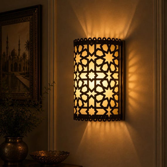Handmade Moroccan Wall Sconce: Turkish Style Bathroom Lighting