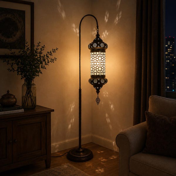 Handcrafted Luxury Floor Lamp, Artisan Standing Light, Exotic Home Decor