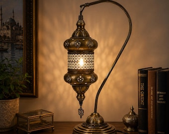 Authentic Turkish  Table Lamp | Moroccan Style Desk Light |  Unique Boho Home Decor