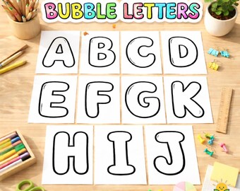 Afdrukbare pdf-alfabet, hoofdletters, luchtbellen, individuele A-Z-tracering, kleuren, thuisschoolplezier in de klas
