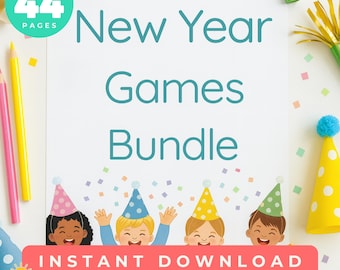 New Year Kids Activity, Fun Printable Crafts & Games for 2026, Engaging Worksheets Scavenger Hunts