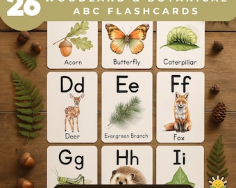 Nature ABC Cards Printable | Educational Flashcards for Toddlers | Homeschool Learning Activities PDF