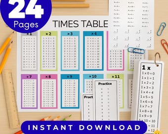 Times Table Worksheets, Math Drills, Homeschool Printable (PDF Download)