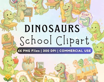 Zestaw clipartów z dinozaurami: Fantastyczne ilustracje dinozaurów 66 PNG