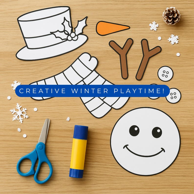 Build a Snowman Activity Craft Kit for Kids Fun Holiday, Winter ...